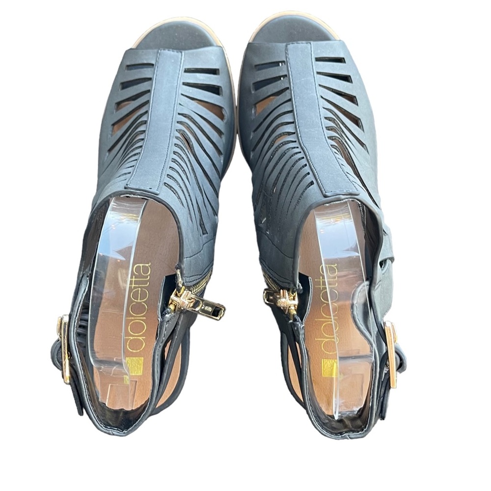 Dolce Vita Dolcetta Gray Ankle Block Heel Sandal Womens Shoes Size 8 - Picture 10 of 11